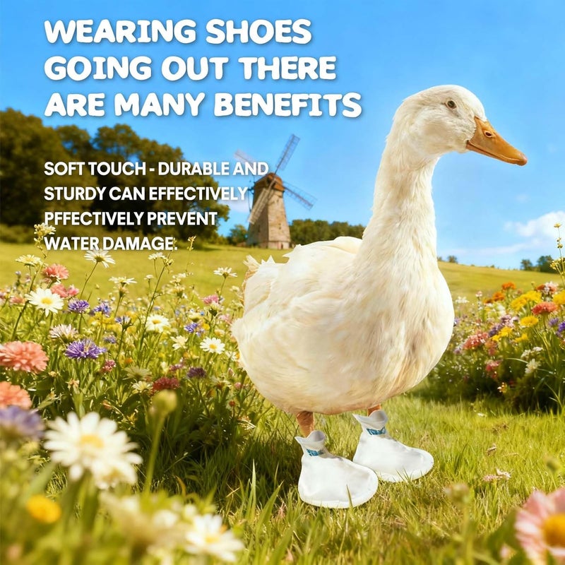 JYMBER 20-Pack Disposable Duck Booties with Self-Adhesive Bandages,Protective Foot Covers for Ducks & Waterfowl,Pet Care Supplies (Yellow) - Image 5